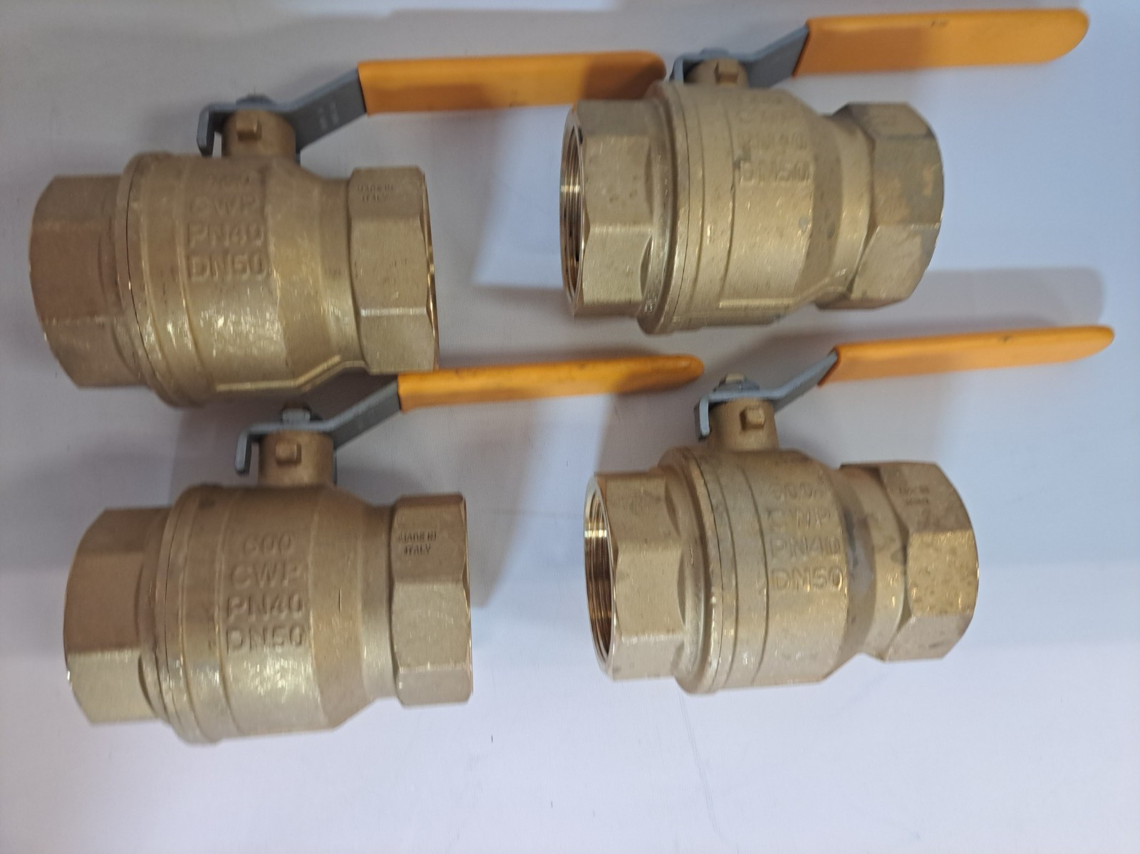 Lot of 4 Parker S95 CW617N 2 in Brass Ball Valve 600 WOG PN40 DN50 CSA Italy NEW