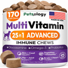 Dog Multivitamin Chewable  Dog Vitamins and Supplements with Glucosamine  170