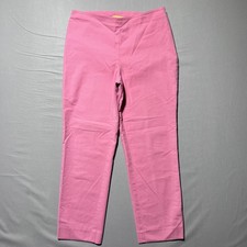 St. John Pants Womens 2 Pink Mid Rise Side Zip Straight Leg Made in USA Preppy