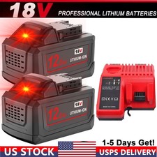 For Milwaukee For M18 18V 12000mAh Battery/Charger Extended Lithium 48-11-1880