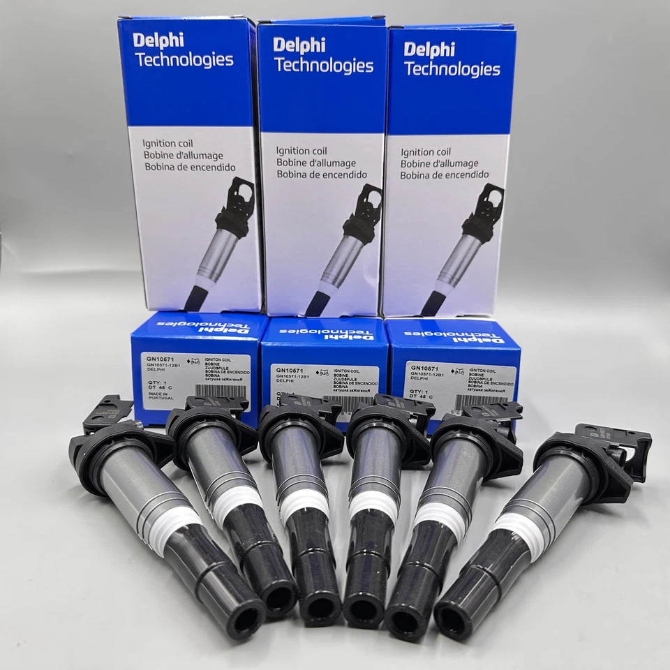 6PCS Delphi Ignition Coil 12138616153 Fit For BMW 328i650i 550i M6 750i GN10571 Foto 2 de 4