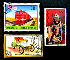 3 MONGOLIA STAMPS, , VARIOUS, 1980s - 1990s, USED