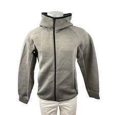 Uniqlo Men's Gray Beige Full Zip Long Sleeve Hooded Hoodie Coat Jacket Size M