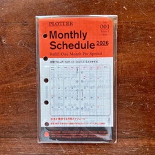 PLOTTER 001 Refill 2026 Edition Monthly Block Mini 5 size
