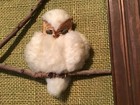 OWLS! VERY RARE  Framed Katherine Gladden 1976 OWLS made of COTTON BOLLS, UNIQUE — photo 7