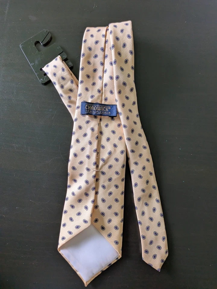 Chadwick By Wembley Yellow Paisley Print Tie Necktie 52" - Image 3 of 4