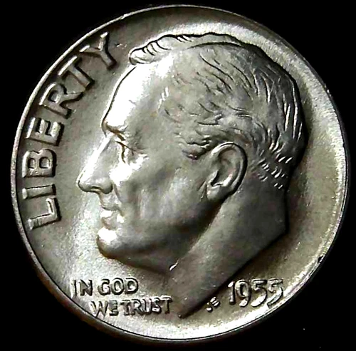 1955-P 10C Roosevelt Dime BU 90% Silver 26owt0223-1