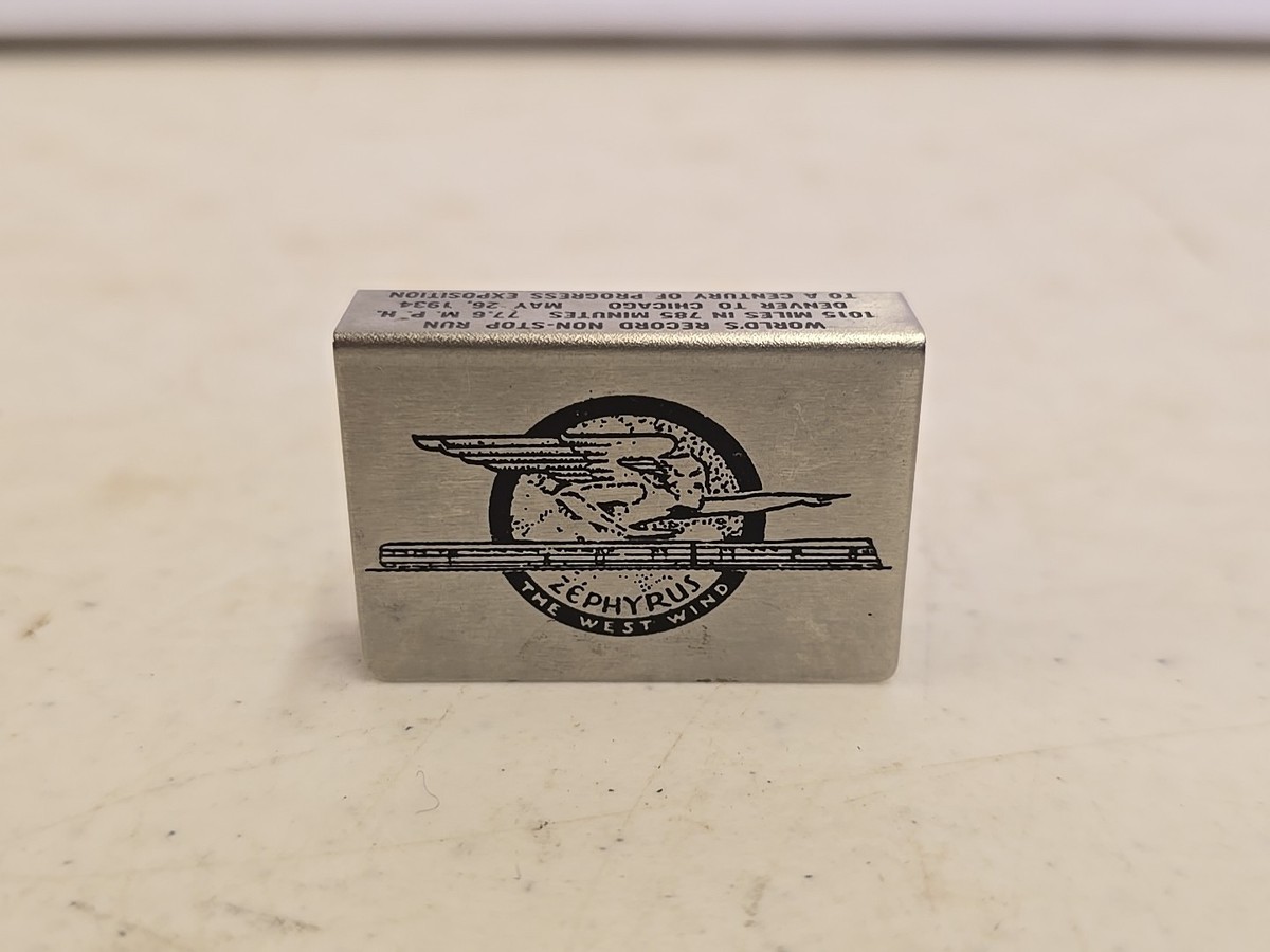 1934 Chicago Worlds Fair Burlington Zephyr World Record Run Match