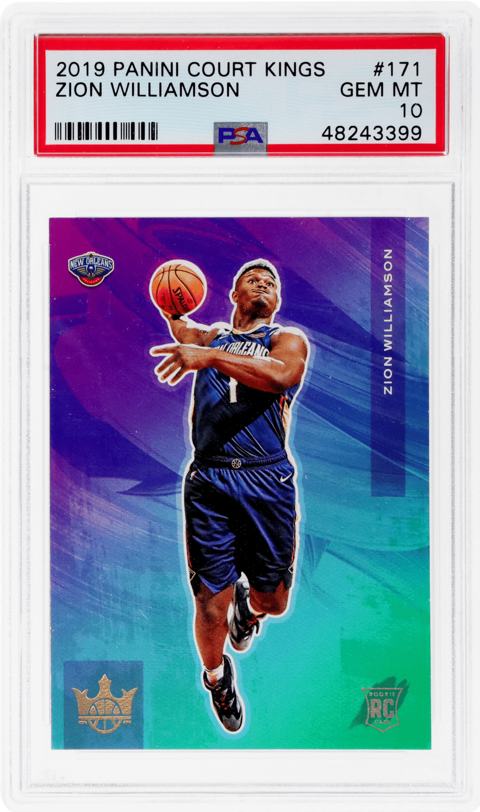 2019 Panini Court Kings Zion Williamson #171 PSA 10 Rookie RC