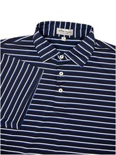 Peter Millar Summer Comfort Golf Polo Shirt Men  s M Navy Blue Striped S/S