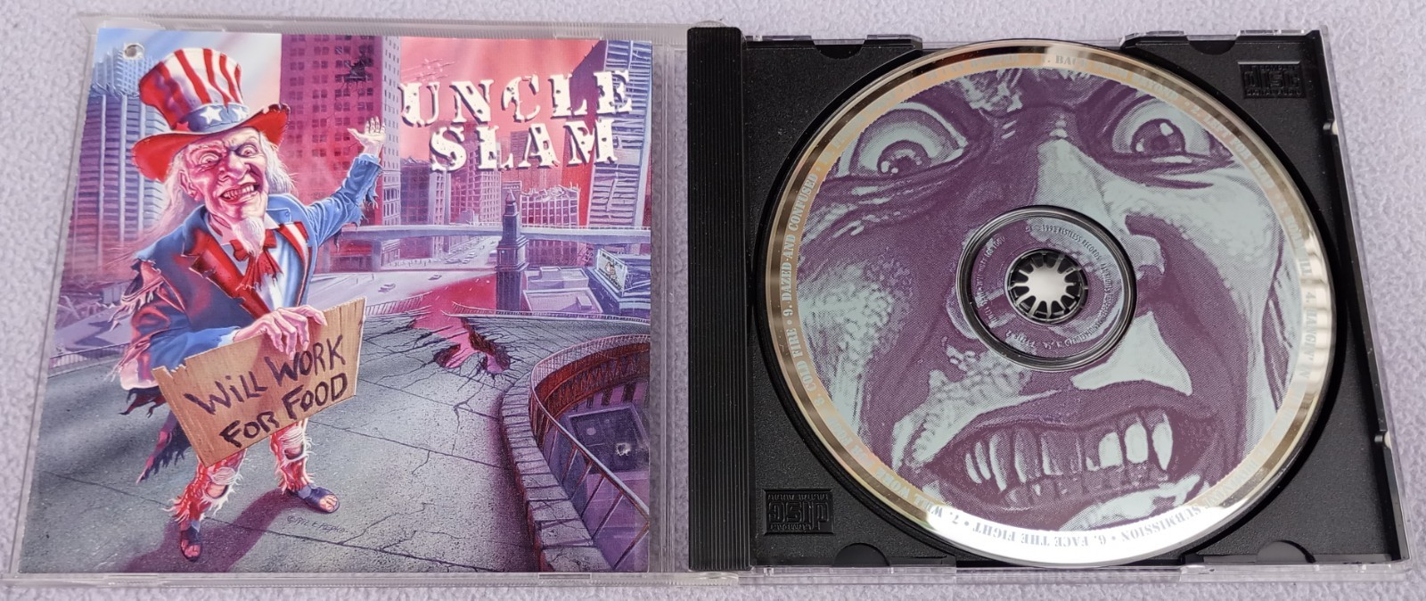 UNCLE SLAM WILL WORK FOR FOOD ORIGINAL 1993 USA Restless Records CD ALBUM THRASH