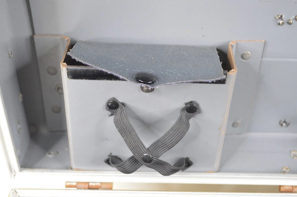 Vintage Storage Box Case w/ 6 Compartments Two Latches Originally Gray 19x12x9" - Image 2 of 4