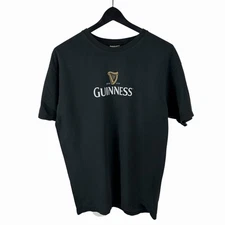 Vintage Y2K Guinness The Great Toast Beer Brewery Promo Black Shirt Size L
