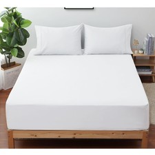 100 Egyptian Cotton 400 Thread Count King Size Sateen Fitted Sheet Only, Deep...