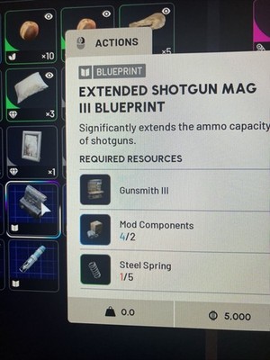 Extended Shotgun Mag 3 Blueprint -Arc Raiders