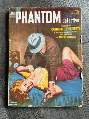 THE PHANTOM DETECTIVE Fall 1952 Pulp Magazine Crime Noir Strangulation Good Girl
