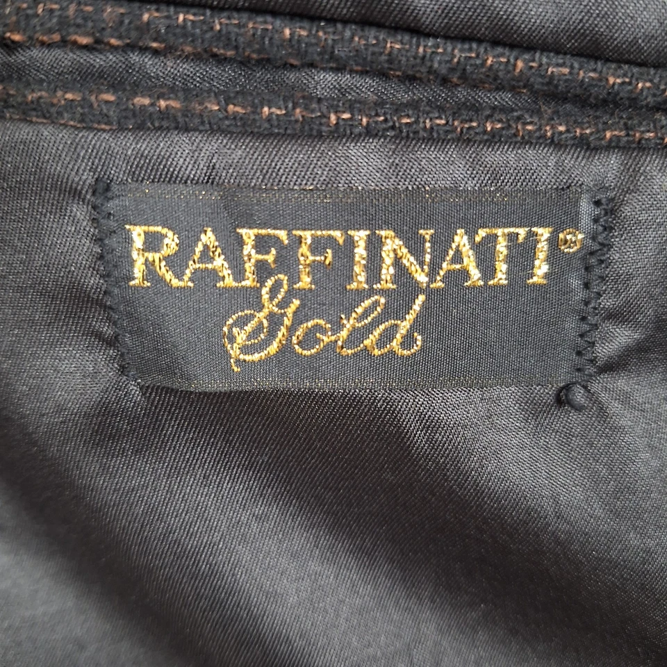 Chaqueta Blazer Raffinati Dorada Para Hombre 42R Marrón Cuadros Tweed Doble Pecho Foto 2 de 4