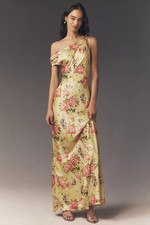 BHLDN Sienna Off-The-Shoulder High-Shine Satin Maxi Dress - Priority US