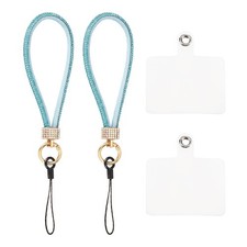 2 Pcs Phone Lanyard, Detachable Wrist Strap Glitters, Blue