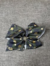Camouflage Gold Stars Cheer Bow Hair Clip Accessory Wedding Party Prom Pageant
