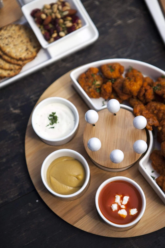 Symphony Appetizer Serving Tray Set, Party Platter Set, Appetizer Plate, (Bam... - Image 3 of 4