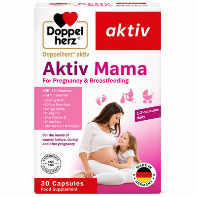 Doppelherz Aktiv Mama Pränatale Vitamine DHA Eisenfolsäure 30 Kapseln