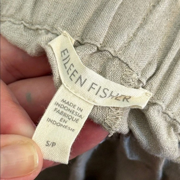 Женские органические льняные желтовато-коричневые шорты-бермуды на шнурке Eileen Fisher размер Small - Изображение 2 из 4