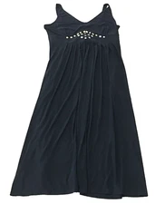 Antthony Womens Sleeveless Dress Sz L Black Rhinestone Studded V-Neck NWT