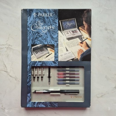 1980s Parker Calligraphy Set | Vintage Fountain Pen | Nibs Ink Set | New Boxed