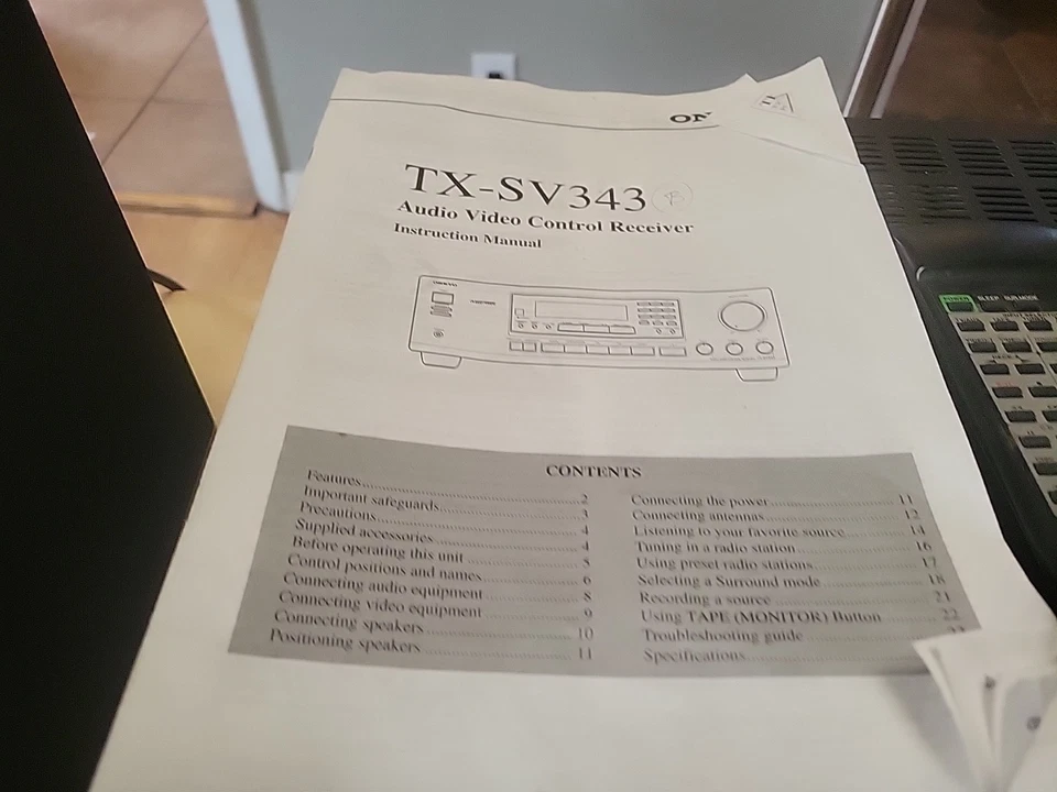 Onkyo AV Receiver TX-SV343 Tested Black - Image 3 of 4