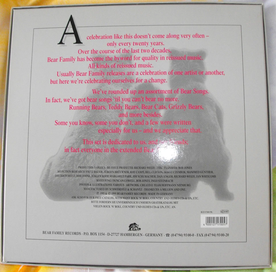 CD BOX 20 YEARS BEAR FAMILY RECORDS 4cd und Buch - Bild 2 von 4