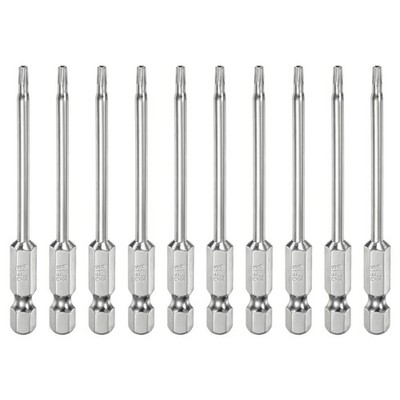 10 Stück T9 Sicherheits Torx Bit 1/4'' Sechskantschaft 3'' Lang S2 Stahl