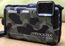 Nikon COOLPIX AW120 Digital Camera Camouflage Green Used From Japan