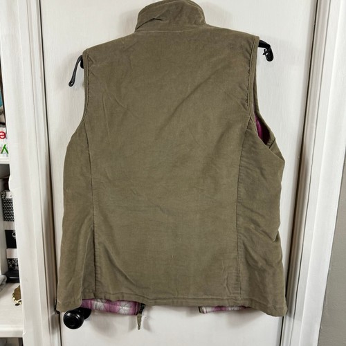 White Sierra brown corduroy vest with pink plaid lining. Size L - Picture 7 of 7
