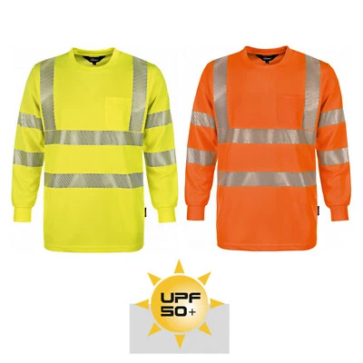 Vizwell Warnschutz Langarmshirt Warnschutzshirt Warnshirt Arbeitskleidung