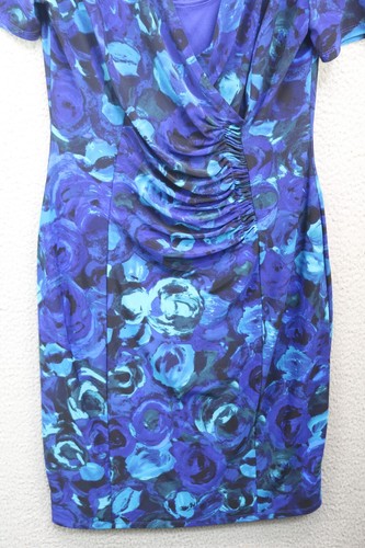 Evan Picone Wrap Floral Ruched Sheath Dress-Size 6-Whimsigoth - Picture 2 of 11