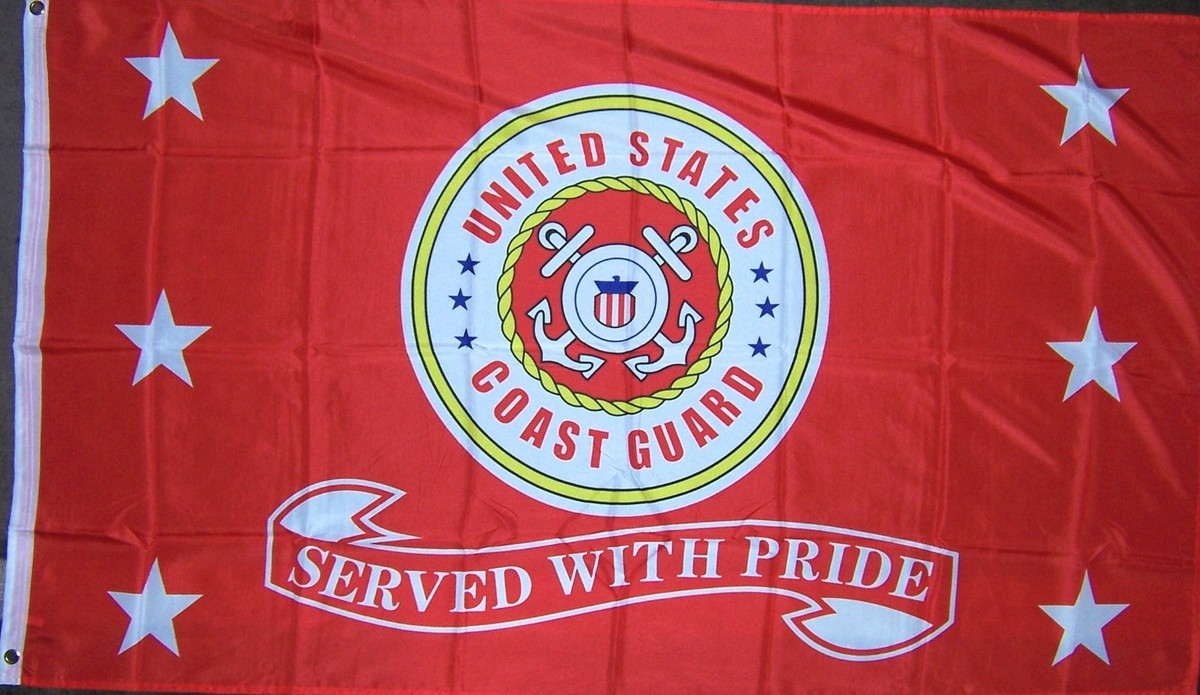 Coast Guard Served Flag 3x5 ft U.S. military banner better quality usa