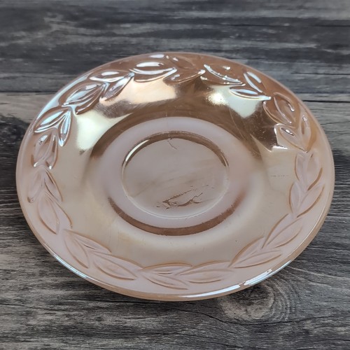 Vintage Fire-King Peach Luster Teacup And Saucer Laurel Leaf Made In USA - Picture 8 of 14