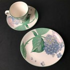Sango Southampton Oval SALAD Plate, SAUCER & CUP Hydrangea Flowers Larry Laslo  — photo 1