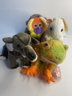 TY Beanie Babies 2020 Zoo Babies (4) Great Condition
