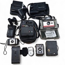 10x Vintage Cameras Binoculars Job Lot Voigtlander Landschaft Polaroid 104 Kodak