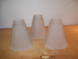 Set Of 3 Frosted Art Deco Style Design Glass Ceiling Fan Globes 5