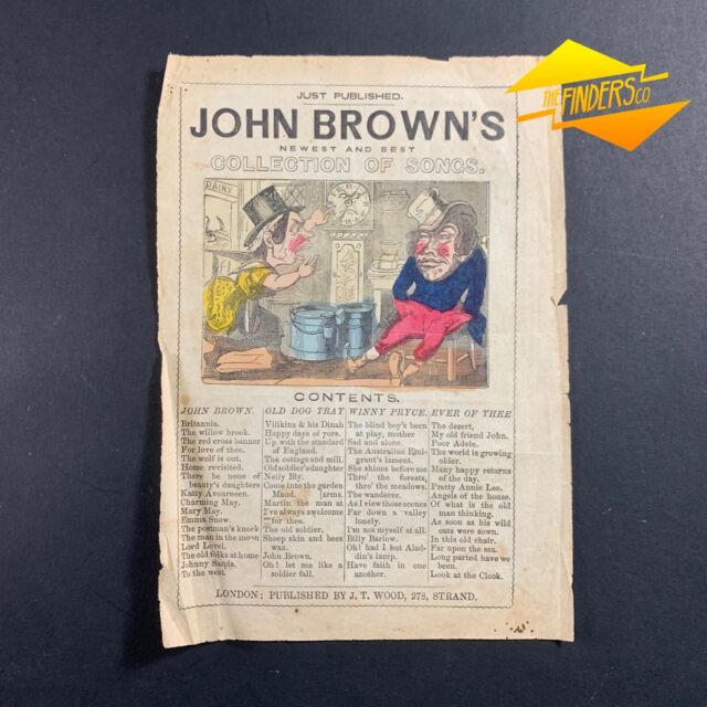 c.1840 'JOHN BROWN'S COLLECTION OF SONGS' ADVERTISING BROCHURE J.T.WOOD STRAND