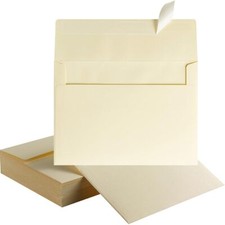 100 Pack Cream A7 5x7 Envelopes Self-Adhesive for Invitations or Greeting Cards
