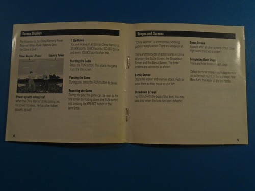 China Warrior (TurboGrafx 16, Turbografx) Authentic Game Manual Book - Bild 2 von 3