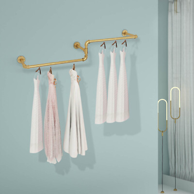 Commercial Garment Clothe Closet Storage Rack Iron Pipe Wall Mounted Hanging Rod