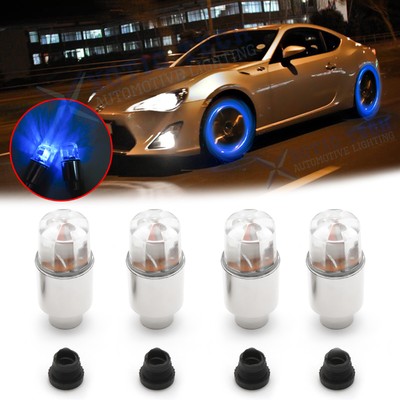4x Blue LED Auto Wheel Tyre Tire Valve Stem Flashing Light For Toyota ...