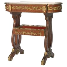 Antique French Flame Mahogany, Birds Eye Maple and Ormolu Serving Table C1920