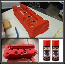 2PK WRINKLE PLUS RED SPRAY PAINT COATING CAN AUTO CAR VALVE COVER HIGH TEMP RESI