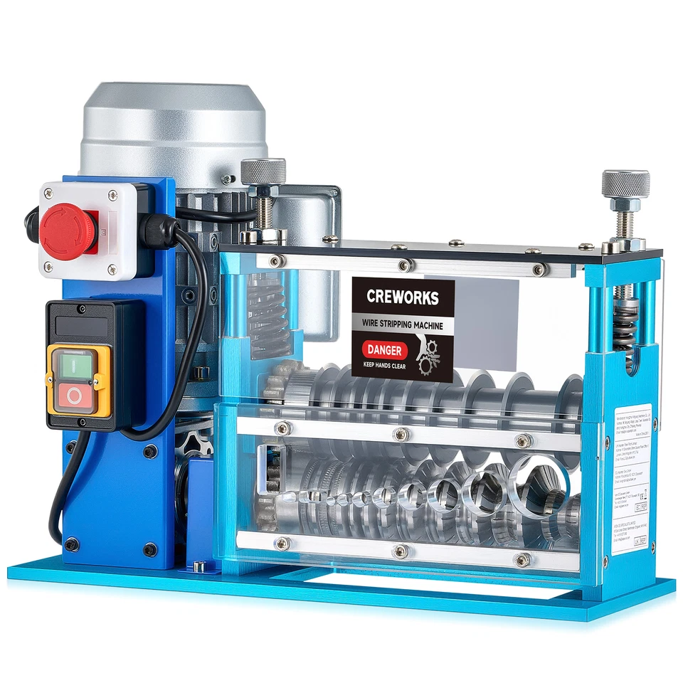 VEVOR CREWORKS Electric Wire Stripping Machine 1.5-40mm 11 Channels Copper Stripper